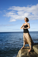 Developing Self Awareness Woman Yoga Meditation Ocean